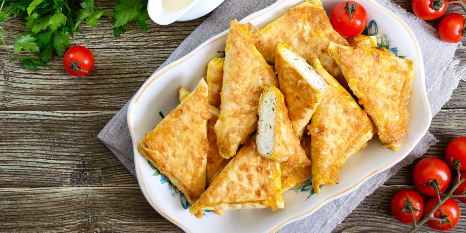 Конвертики з лаваша із кисломолочним сиром