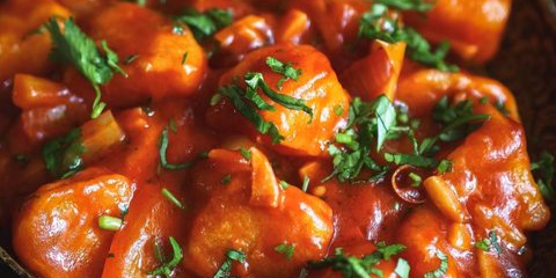 Картопля в кисло-гостро-солодкому соусі