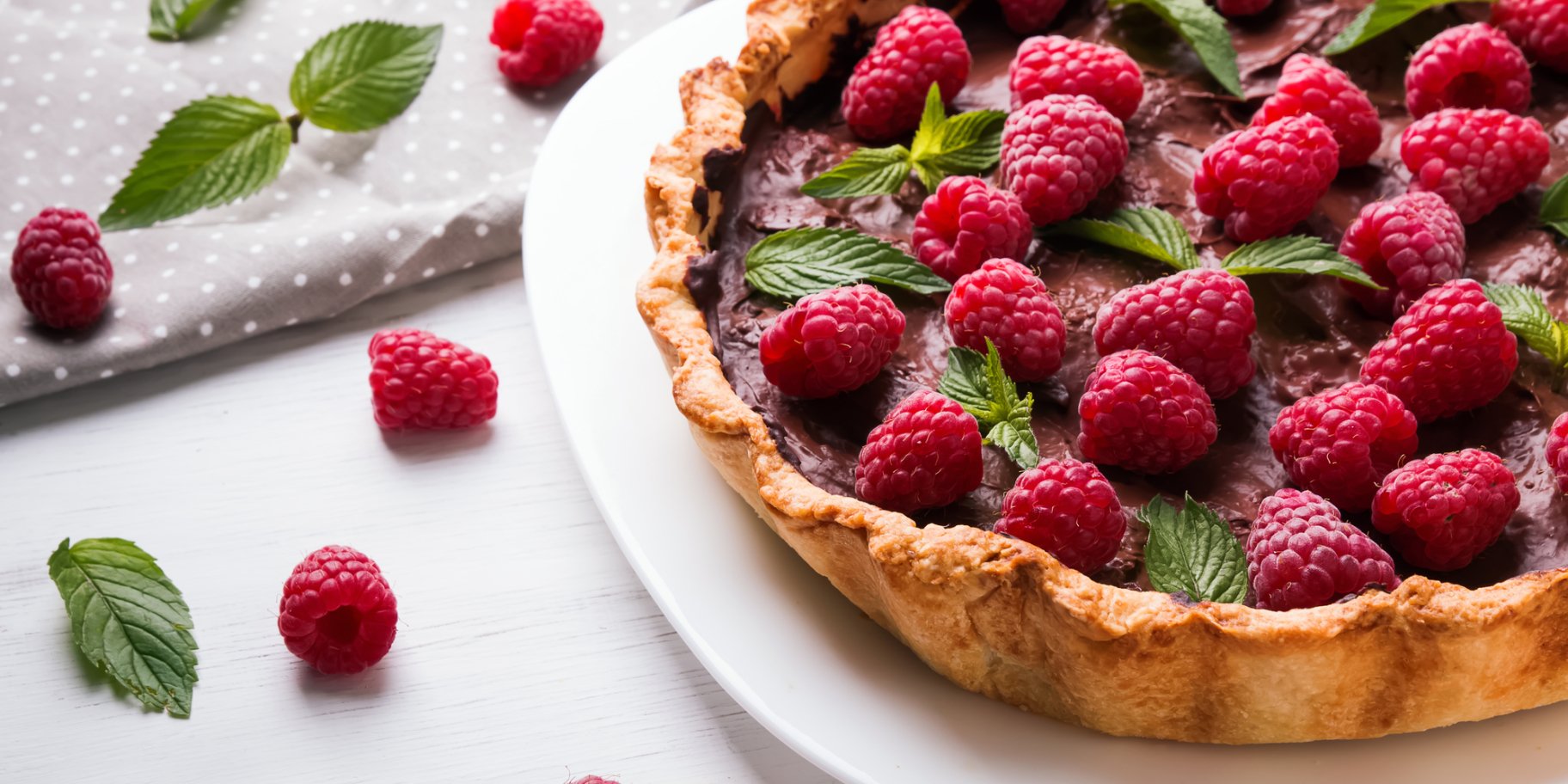 Малиново-шоколадный тарт