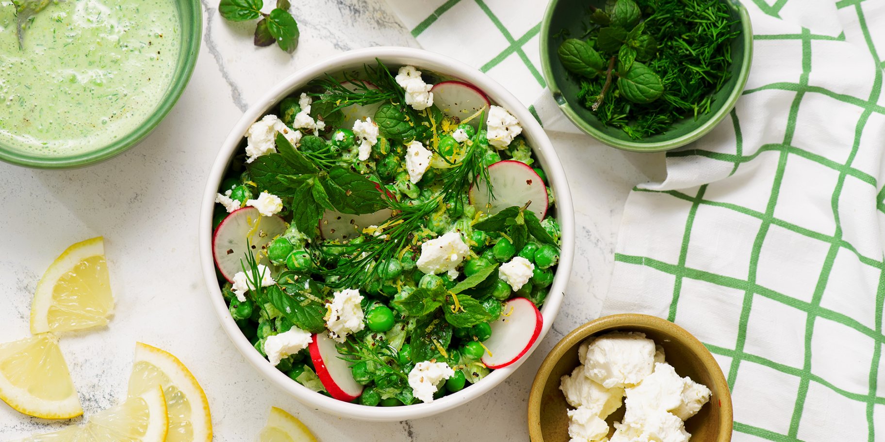 Салат з горошком і фетою