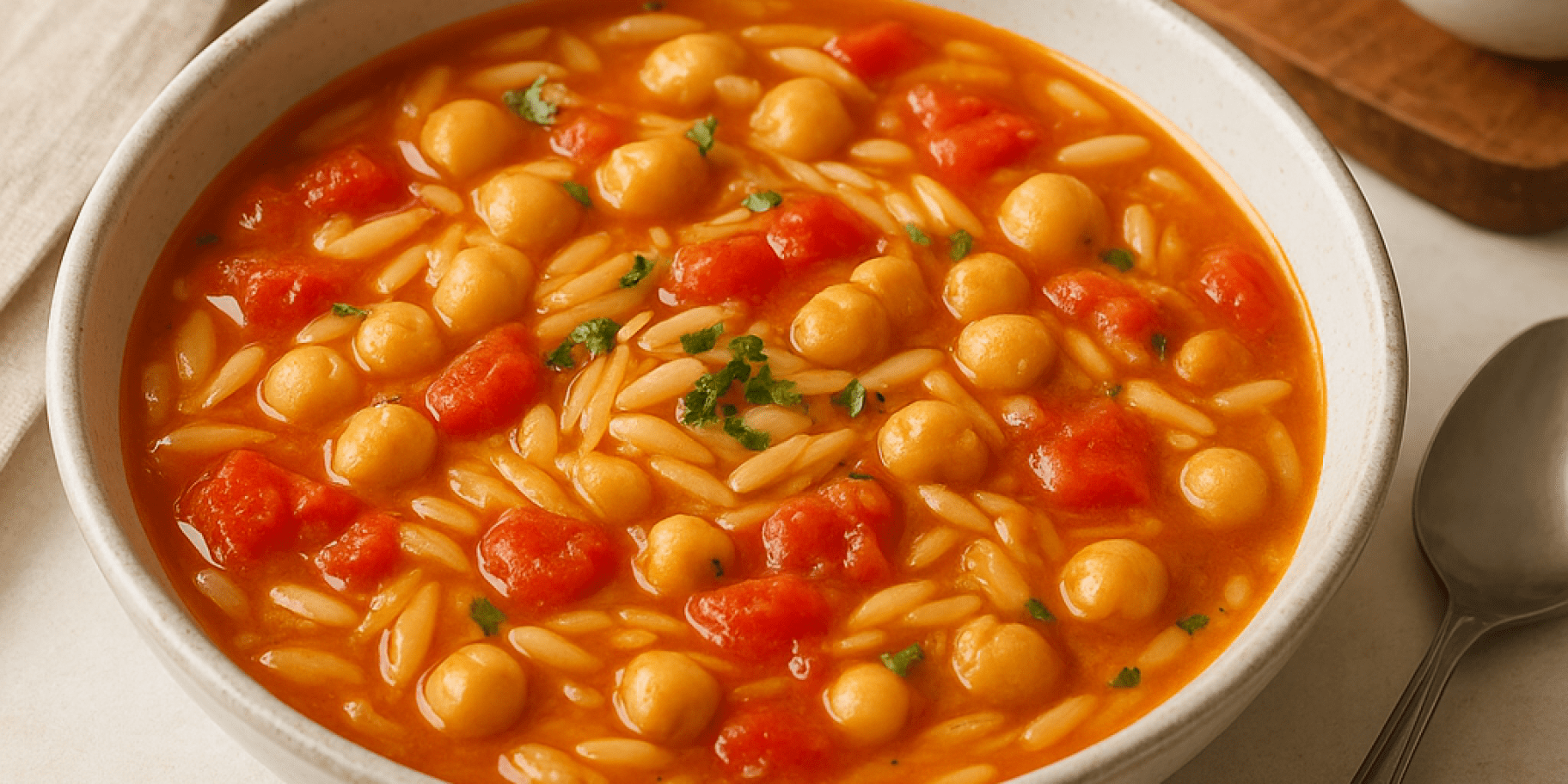 Суп з орзо та нутом