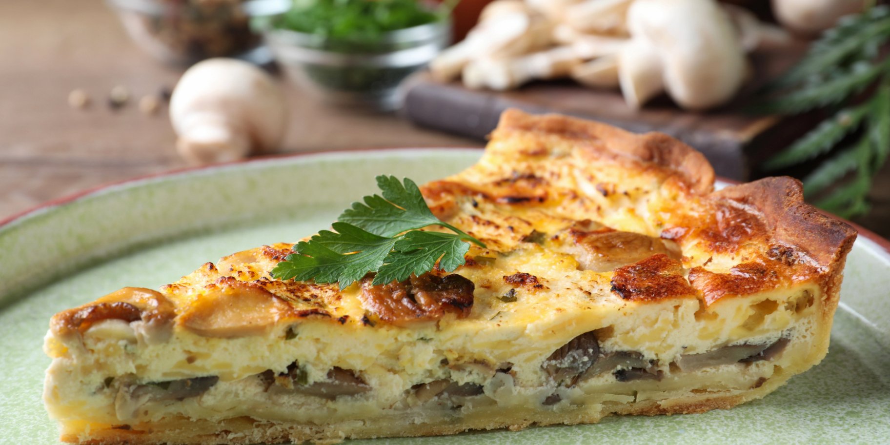 сирний кіш з грибами