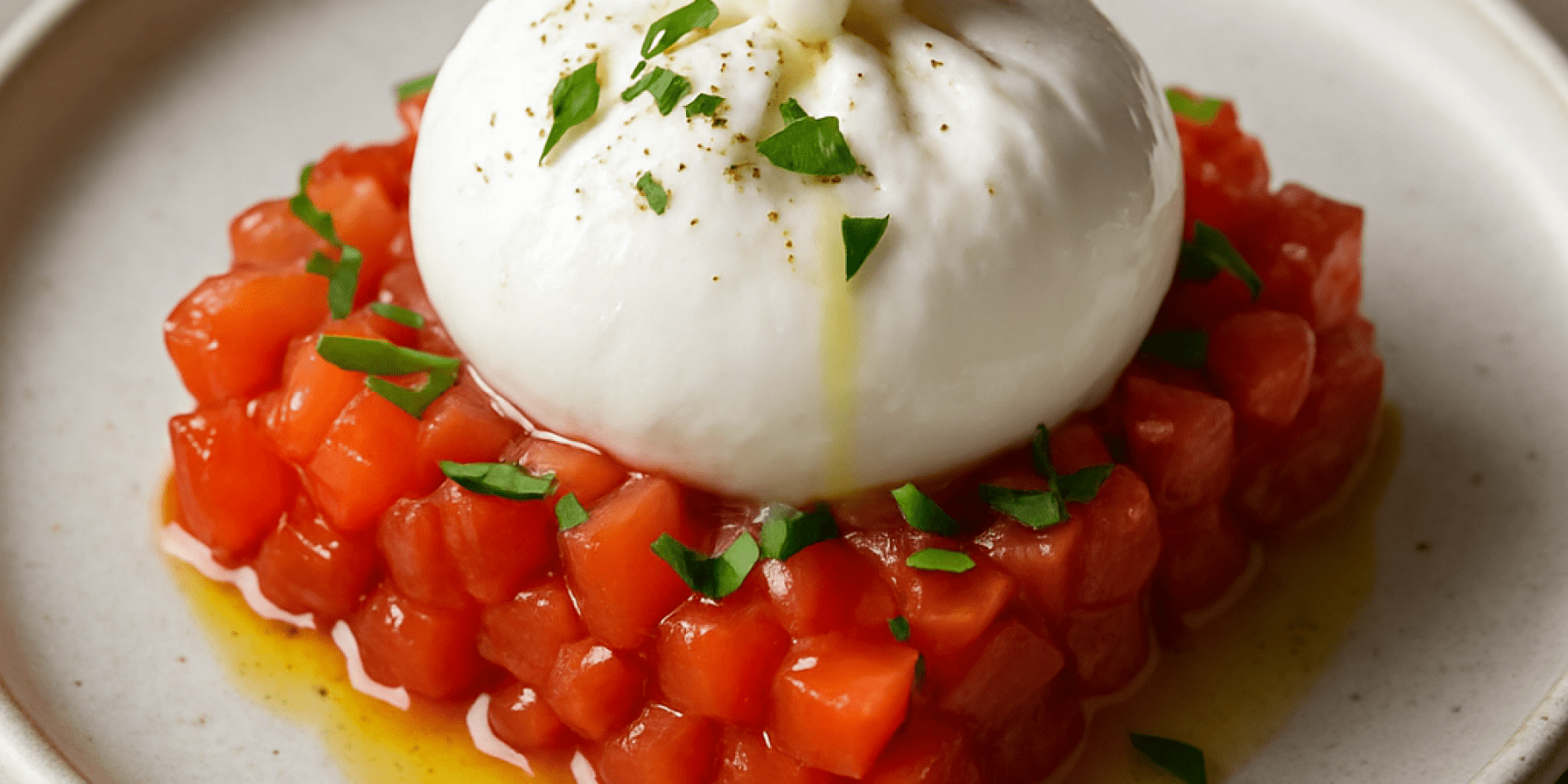 Тартар із томатами й буратою