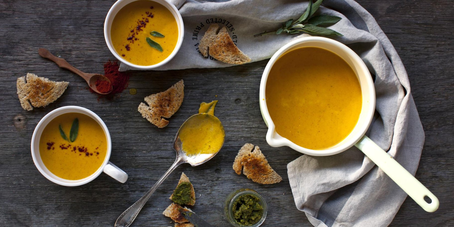 Суп з гарбуза з песто рецепт