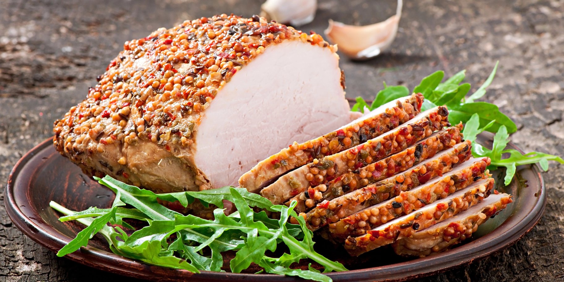 буженина в маринаді з французькою гірчицею