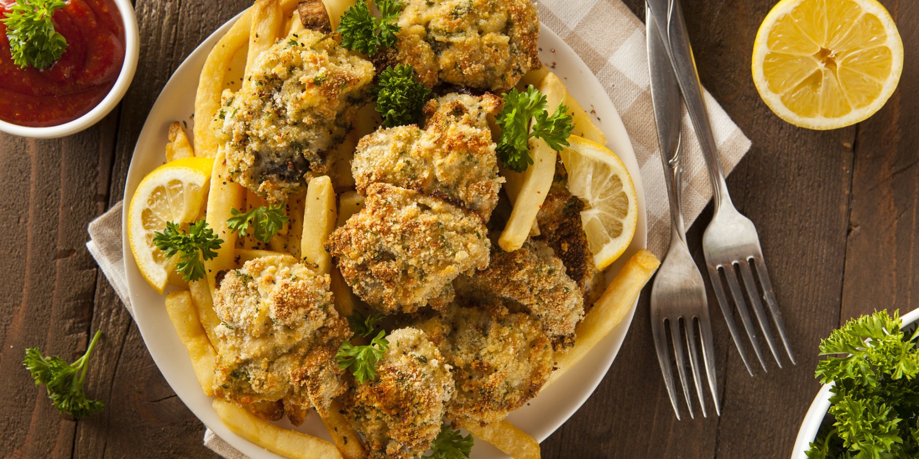 Смажені устриці з беконом