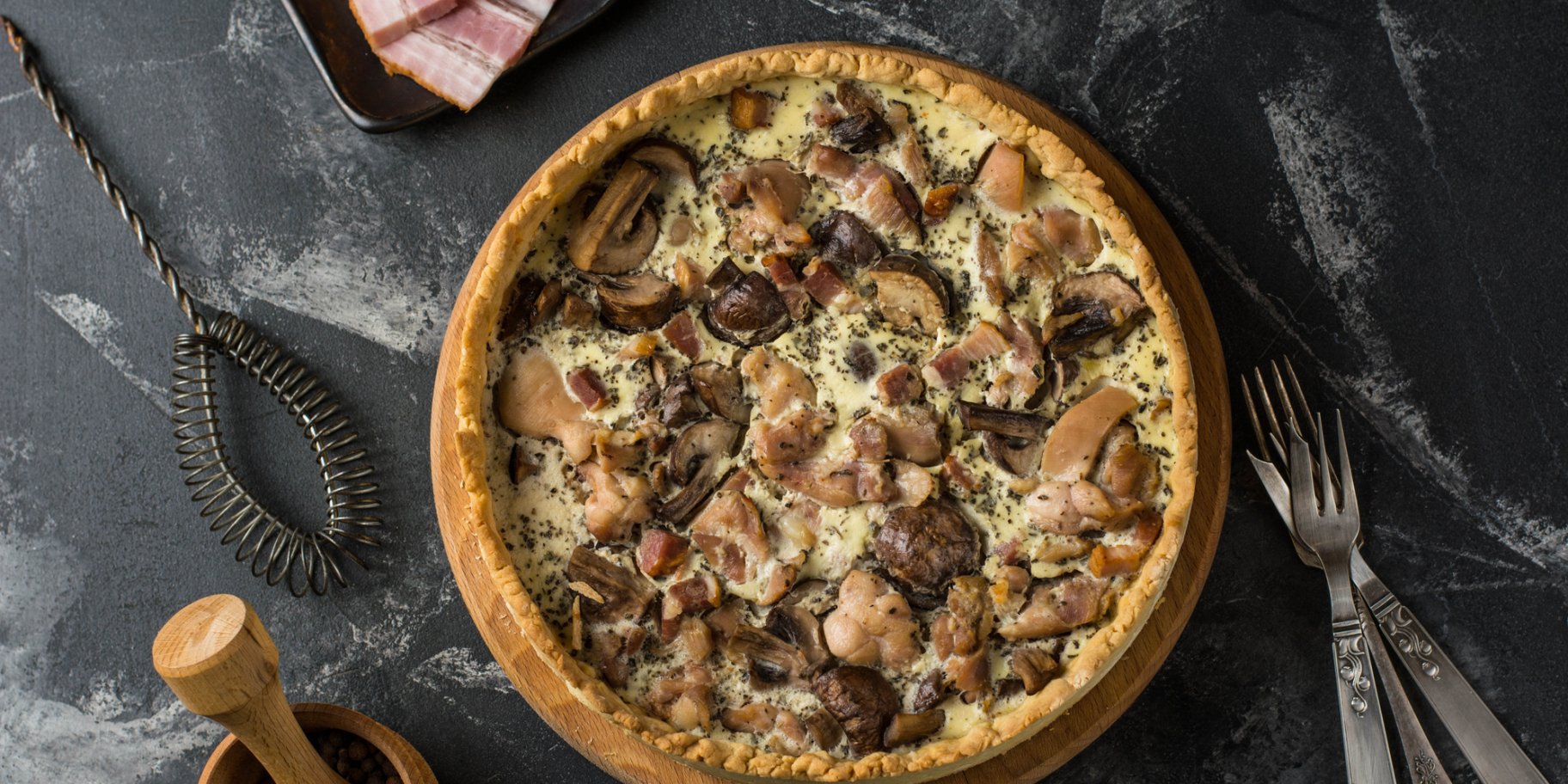 Гречаний кіш з грибами