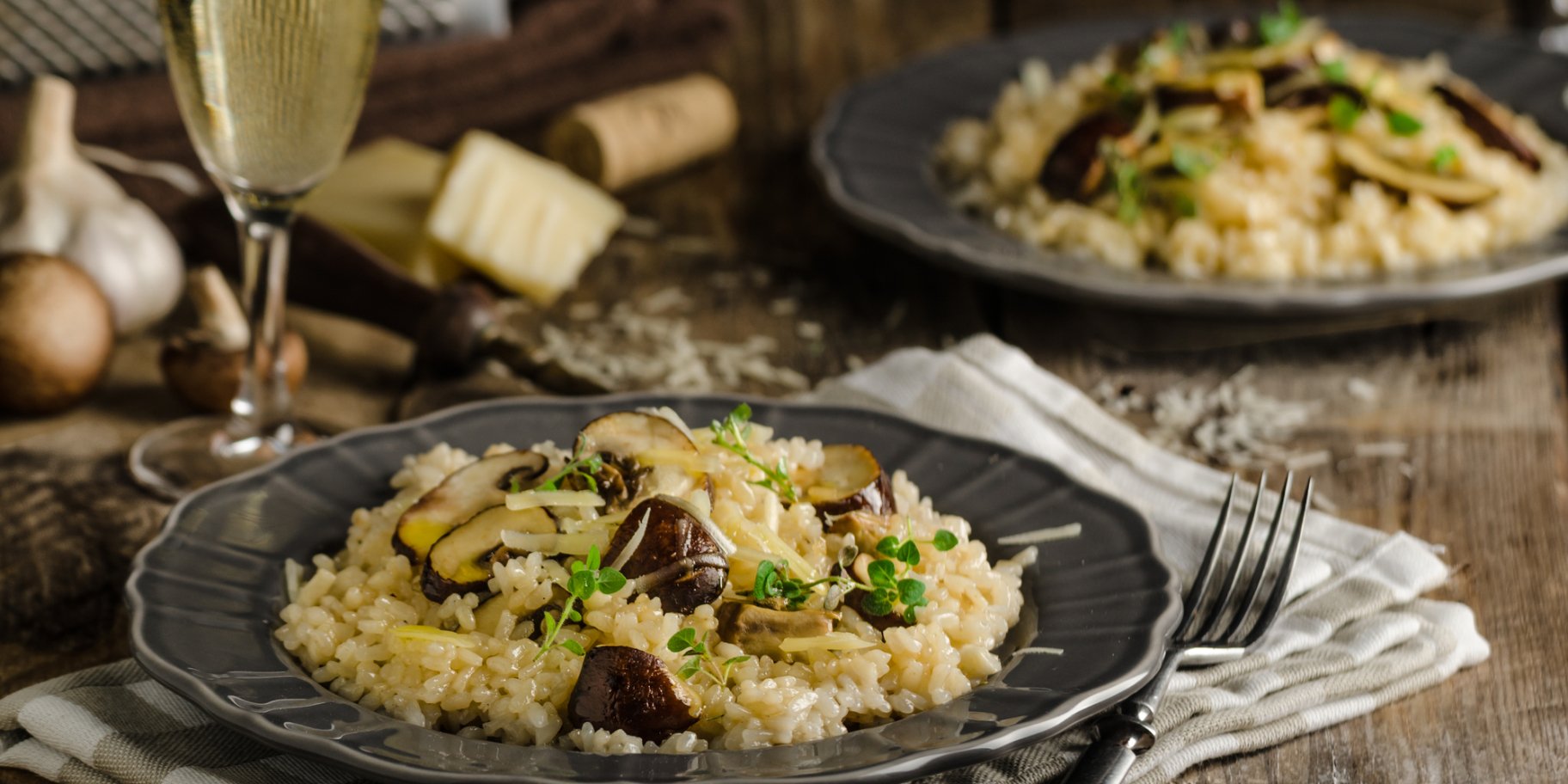 Ризотто с кабачками и грибами