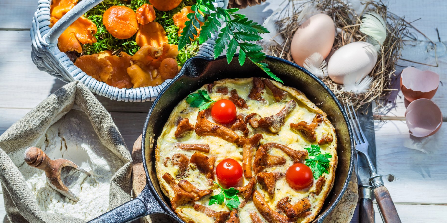 Омлет з лисичками