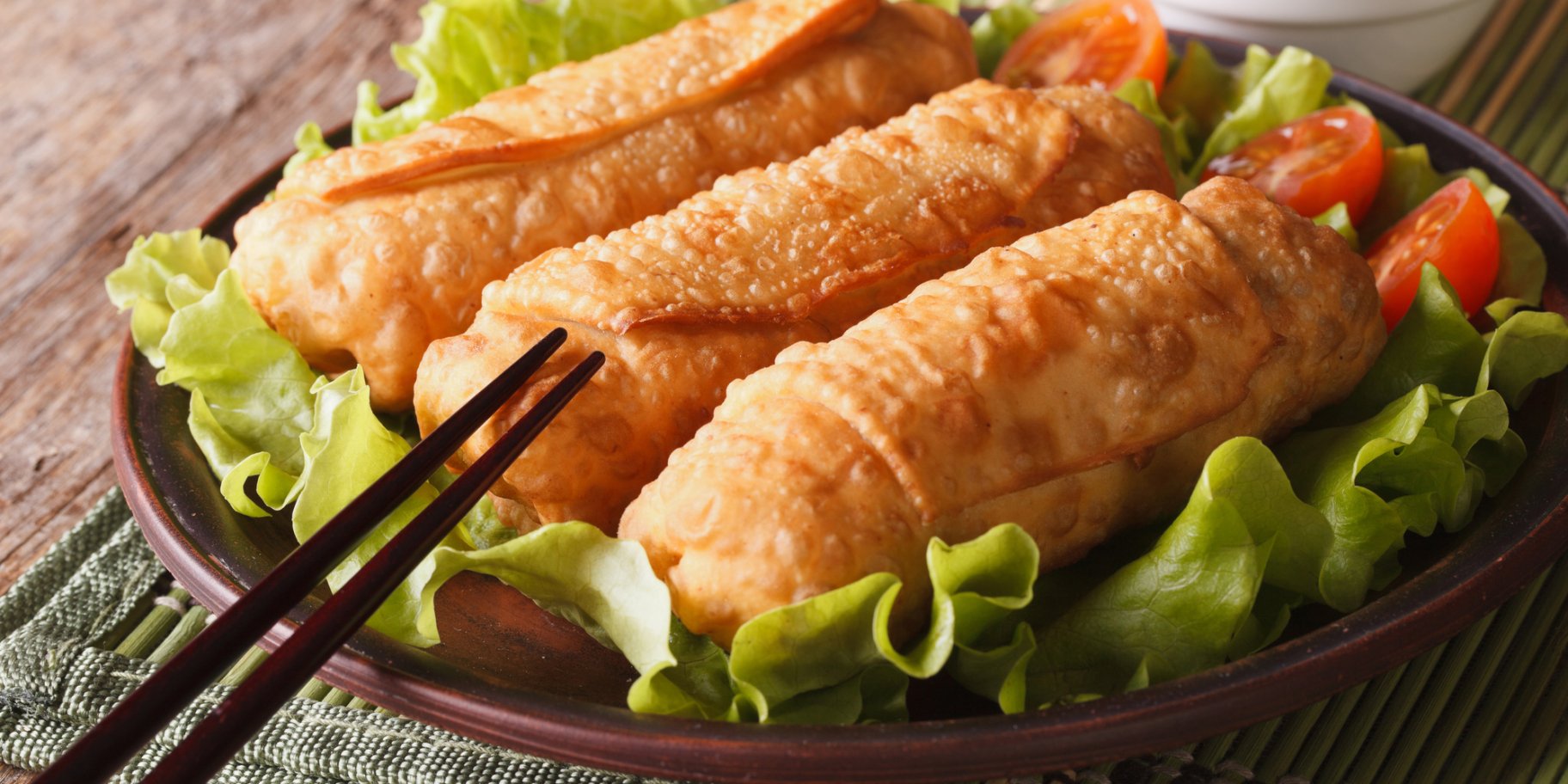 Спринг-роллы с фаршем, грибами и овощами