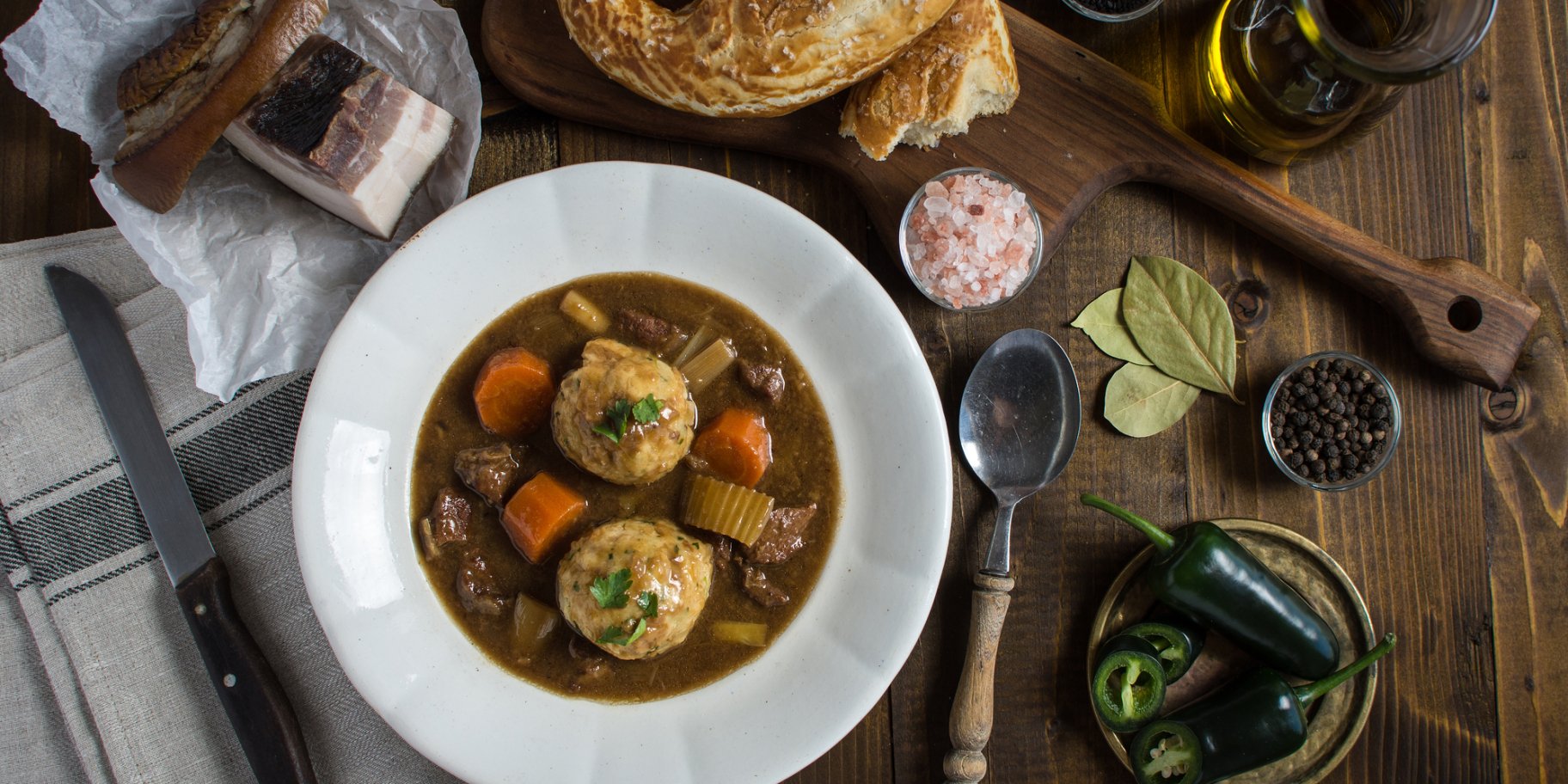 Жаркое с картофельными галушками