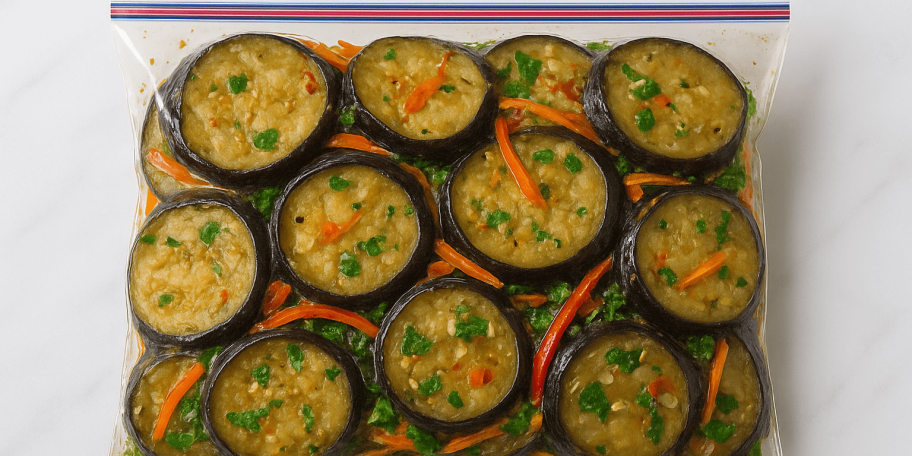 Мариновані баклажани в пакеті