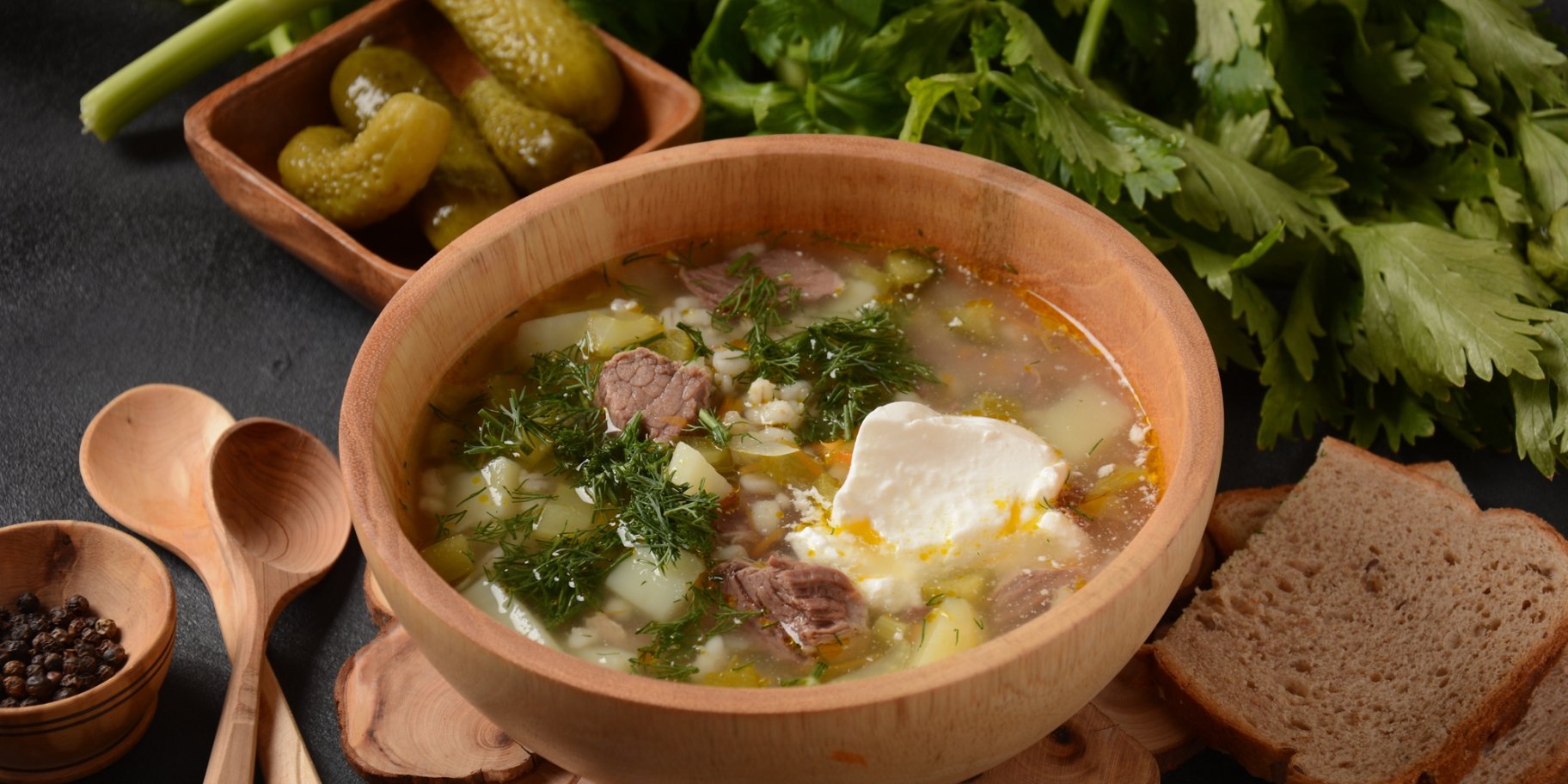 Розсольник з яловичиною у мультиварці