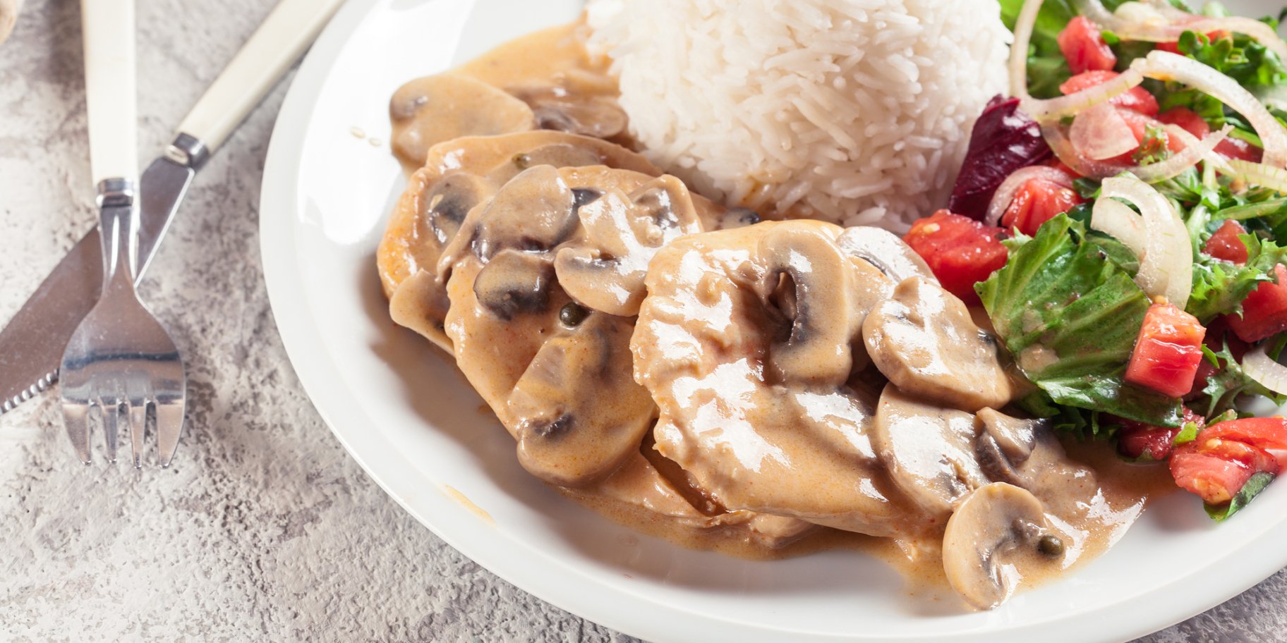 Мясные отбивные с грибами