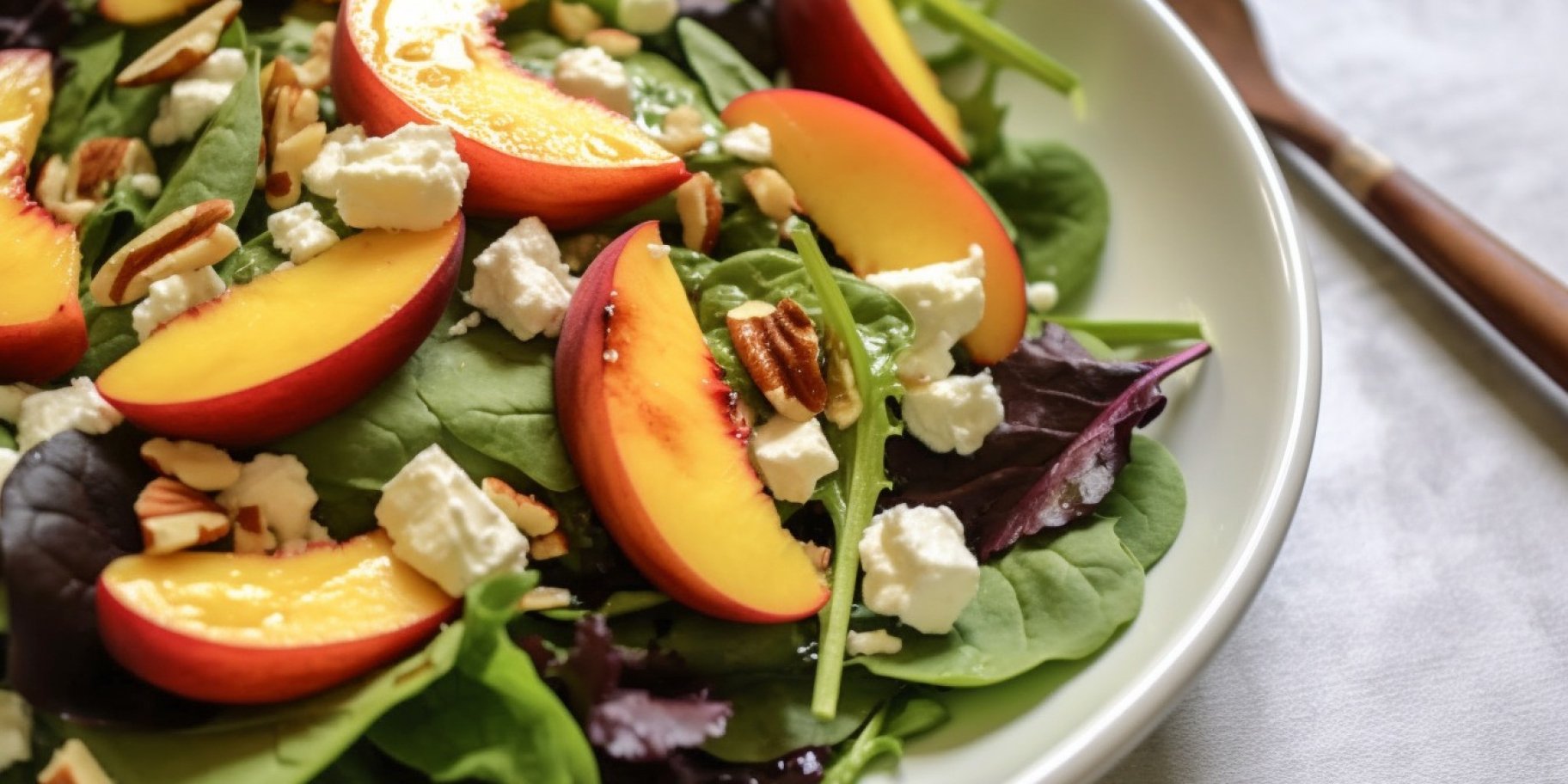 Салат з персиками та козячим сиром