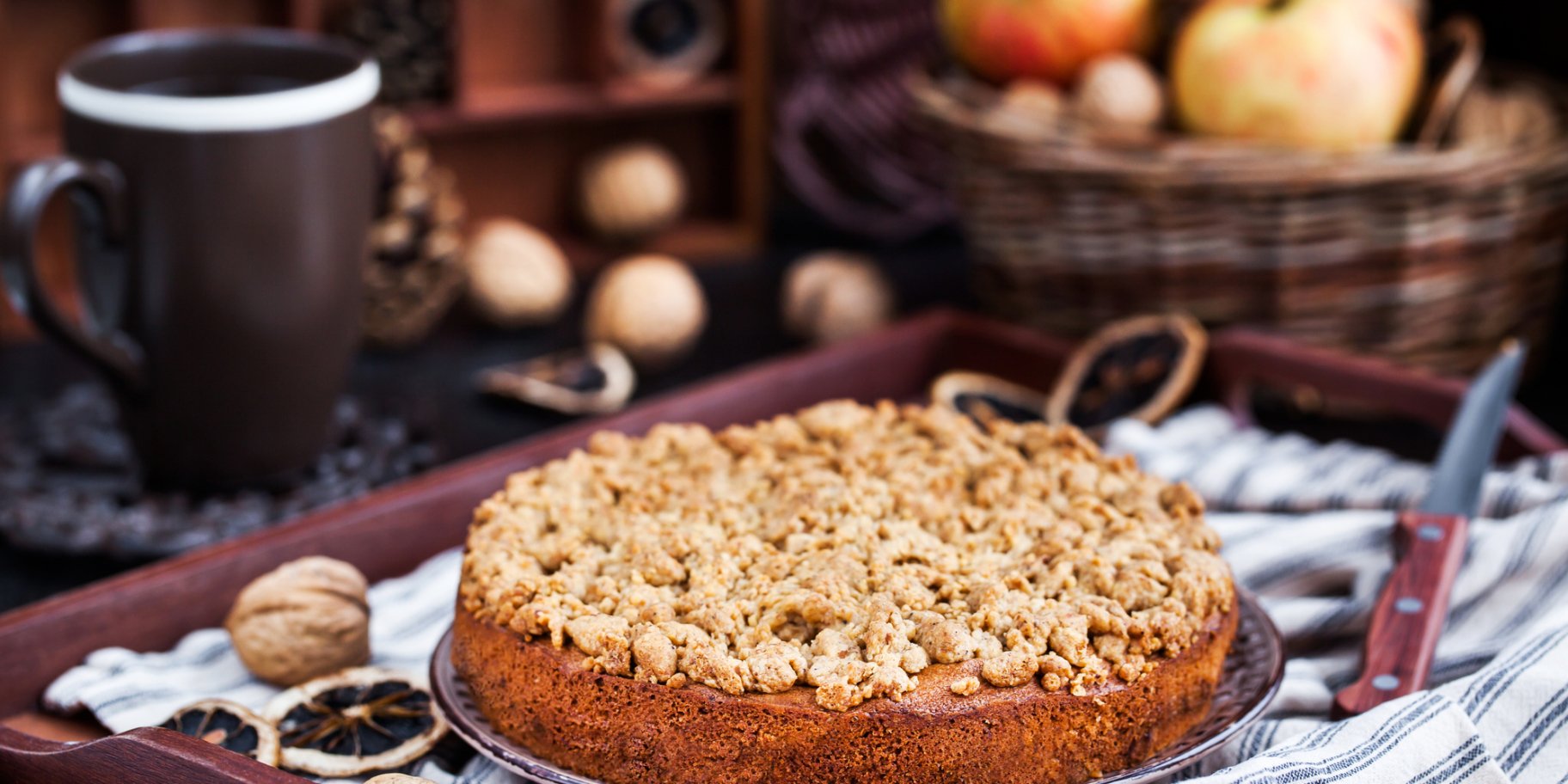 Пиріг крамбл з корицею