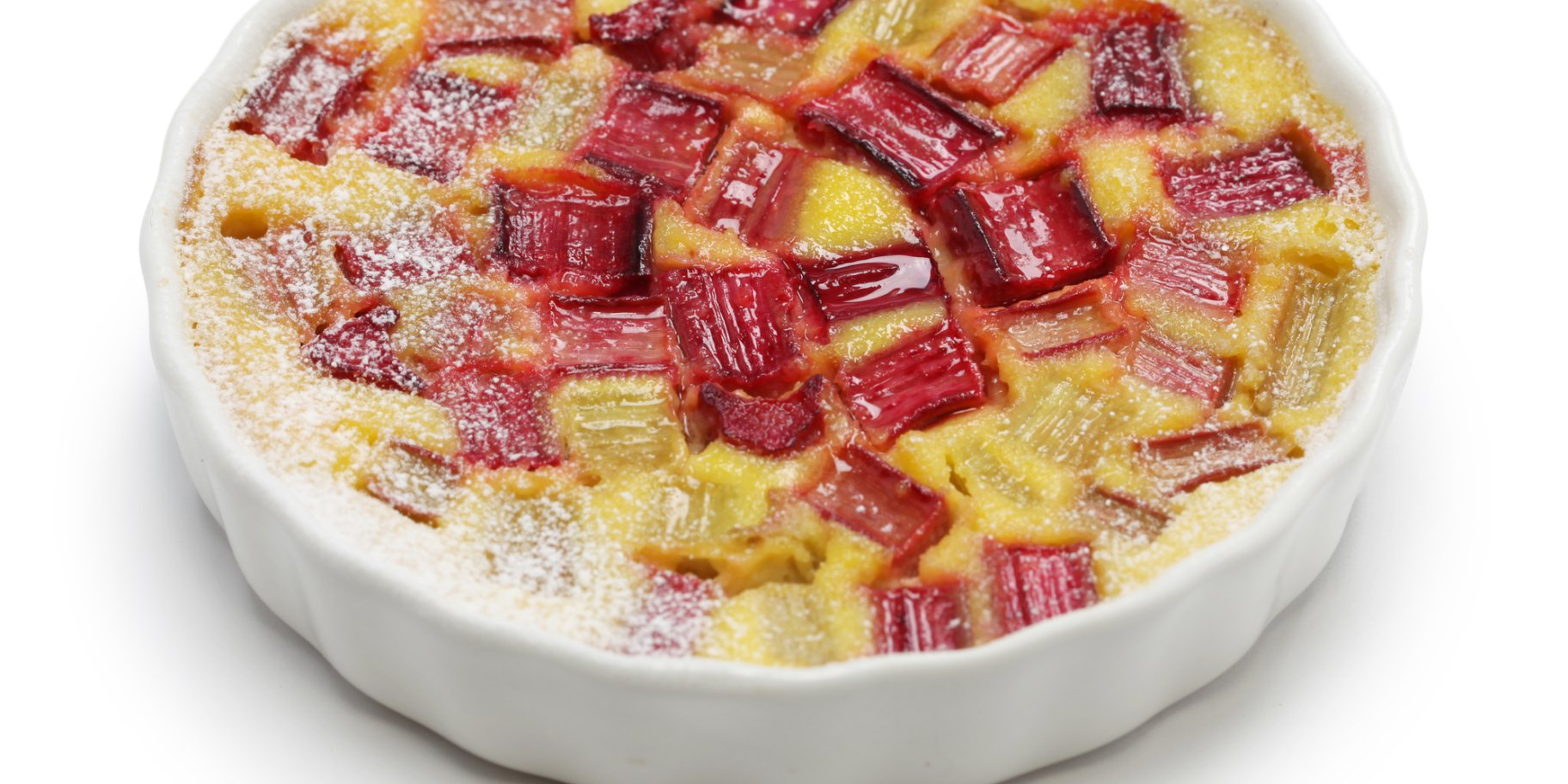 Пудинг з ревенем, хлібом і рикотою