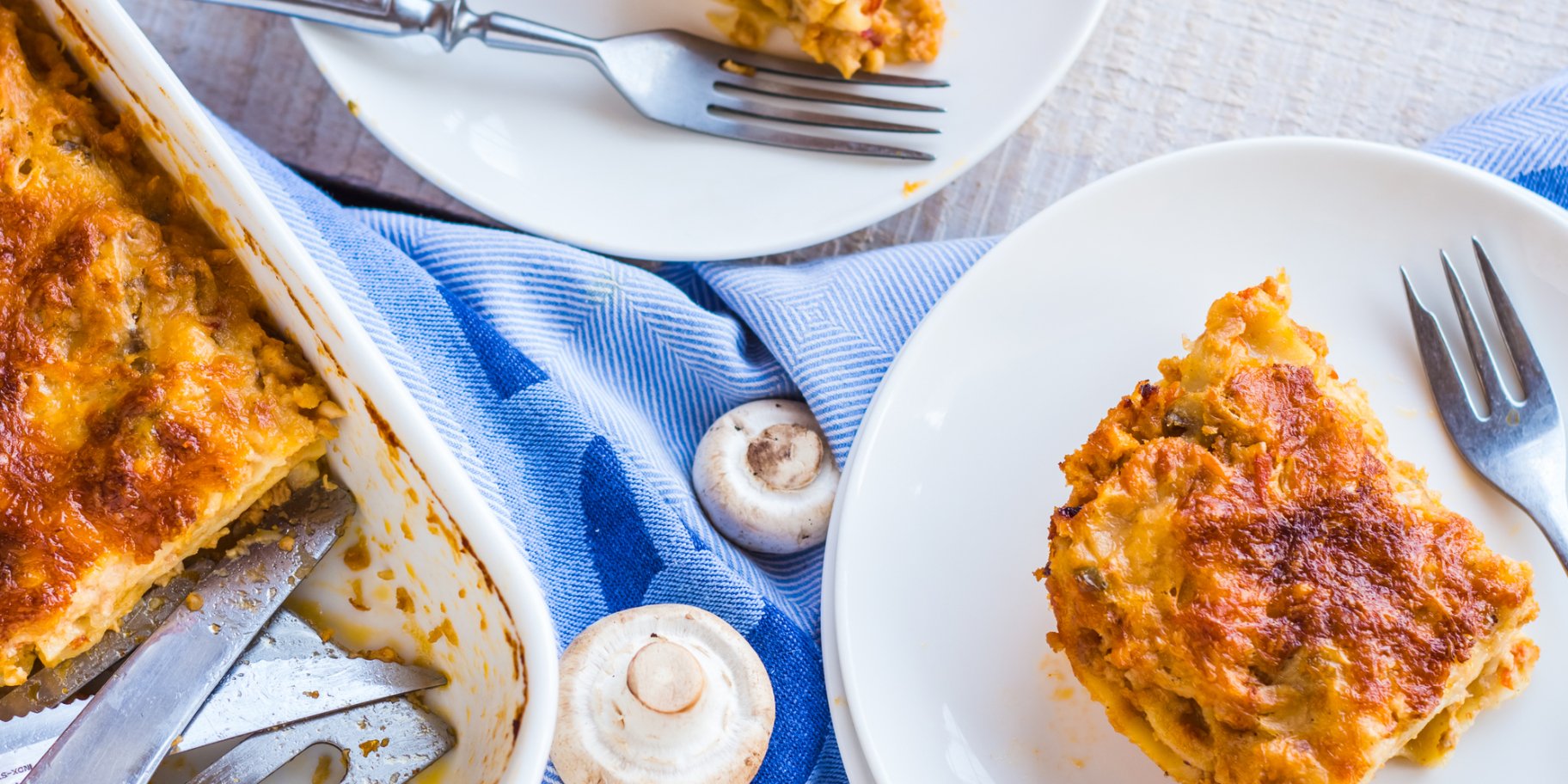 Запіканка з кролика і грибів