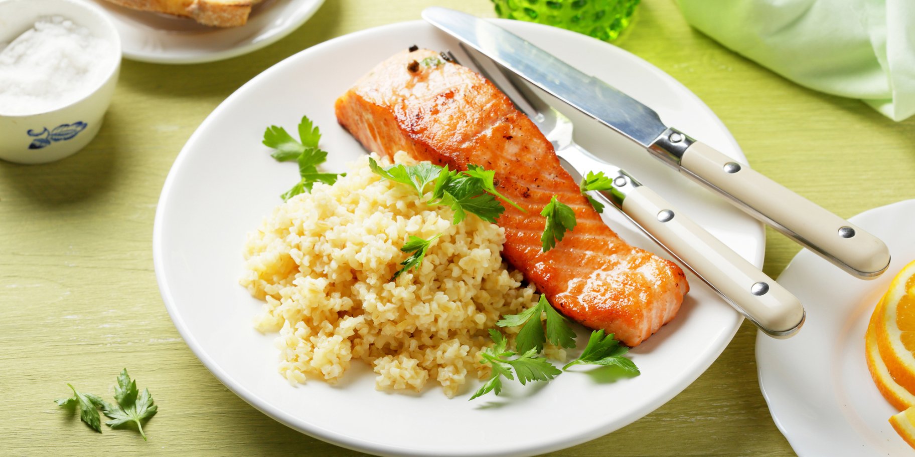 Булгур с лососем — рецепт