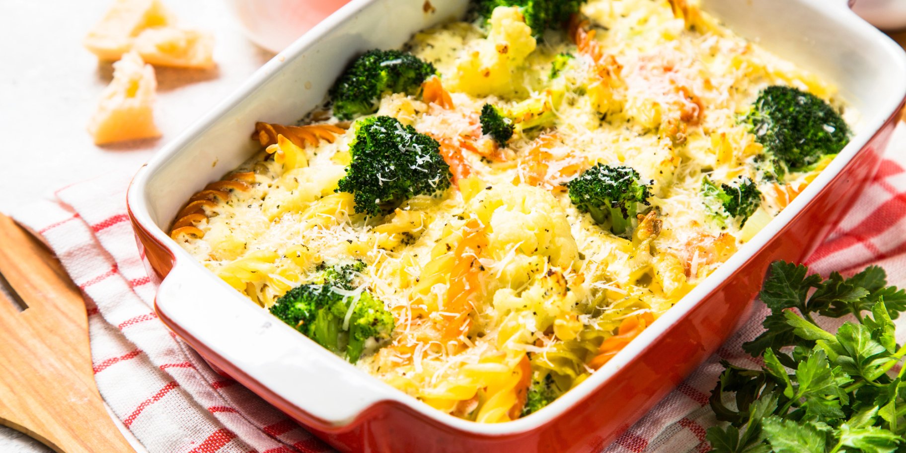 Запіканка з цвітною капустою і броколі