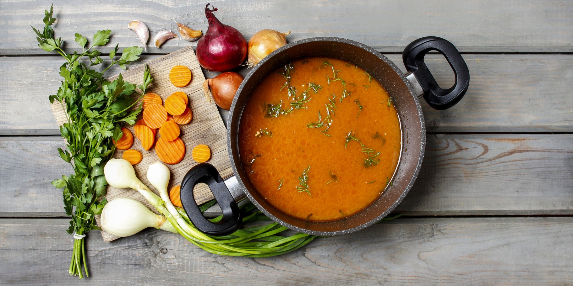 Морковный суп с зеленью