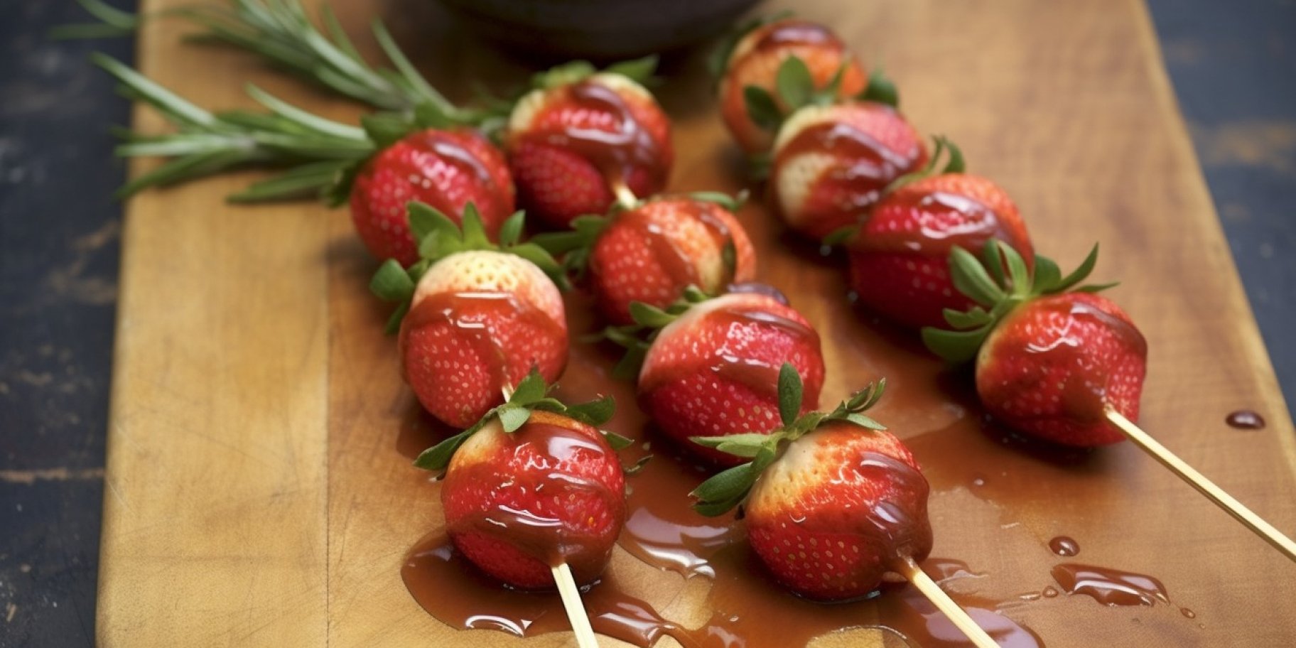 Карамелизованная клубника-кебаб