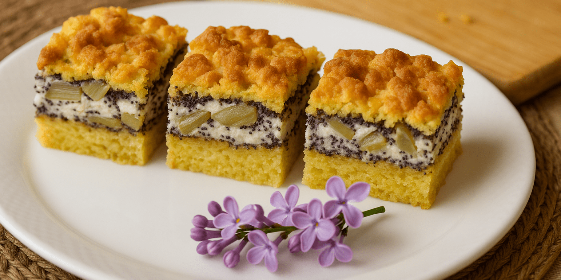 Пляцок з ревеню із маком