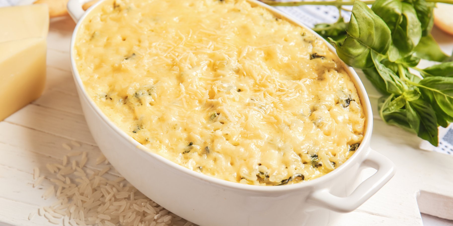 Рисова запіканка з шинкою і сиром