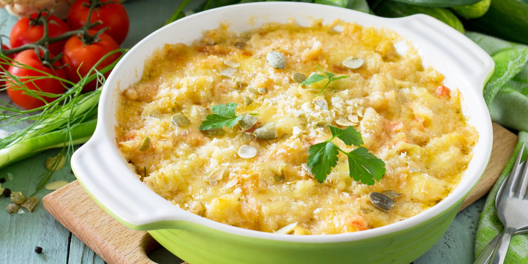 Запечений гарбуз з лисичками в сметані