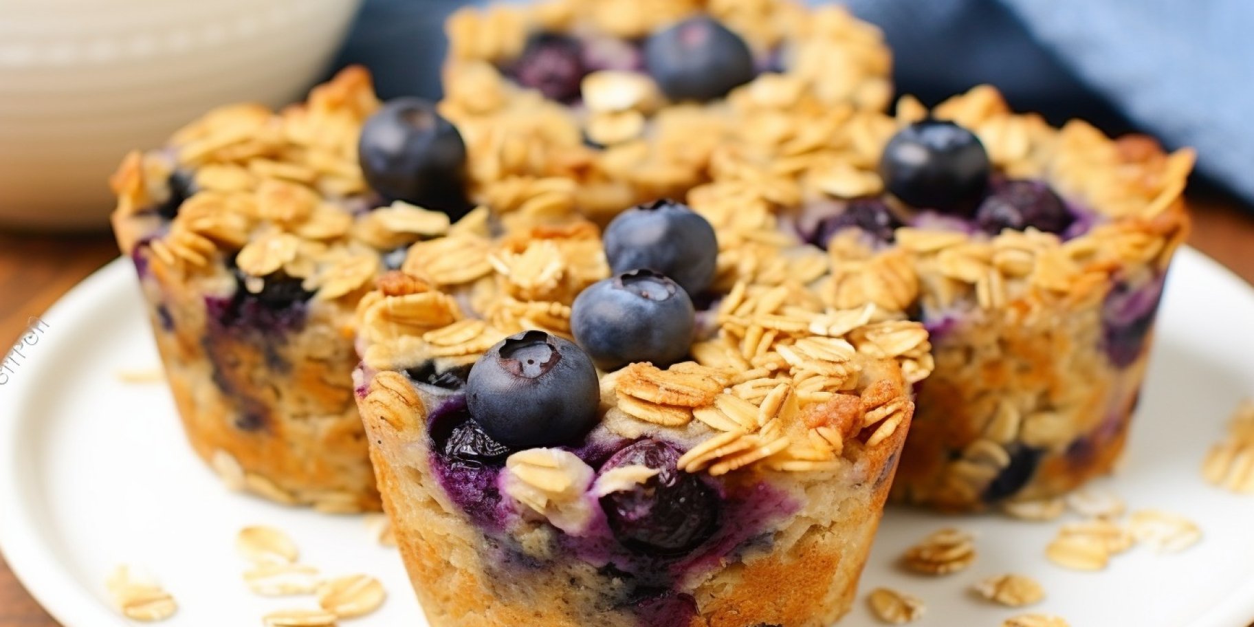 Ліниві кекси — запечена вівсянка з лохиною і горіхами