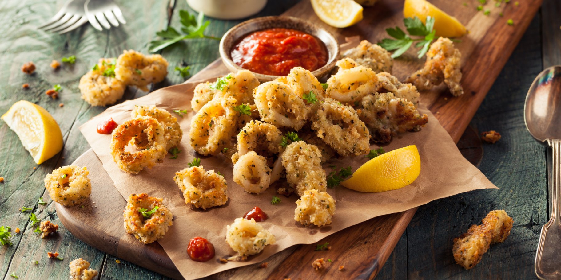 Смажені кальмари по-римськи