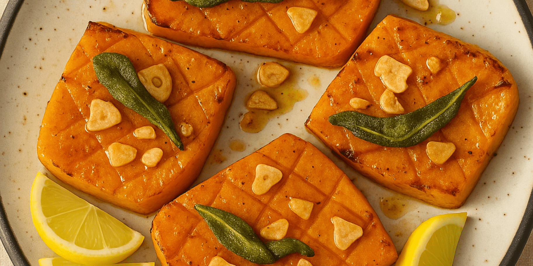 Стейки з гарбуза з часниковим маслом