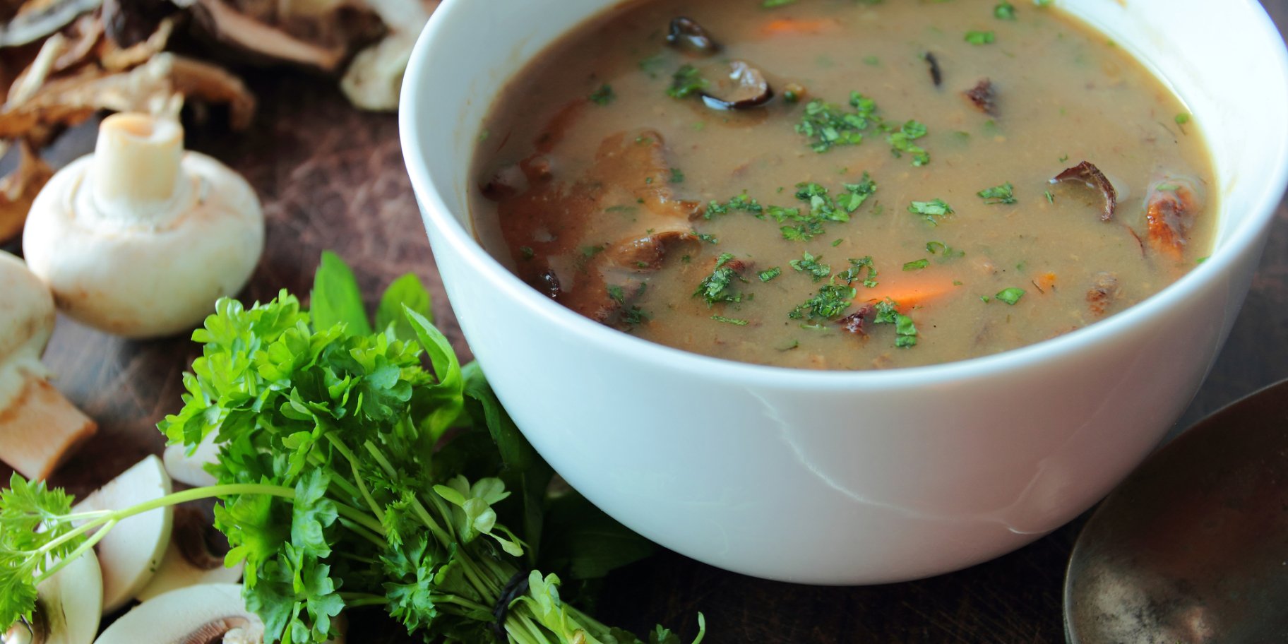 суп з булгуром і грибами