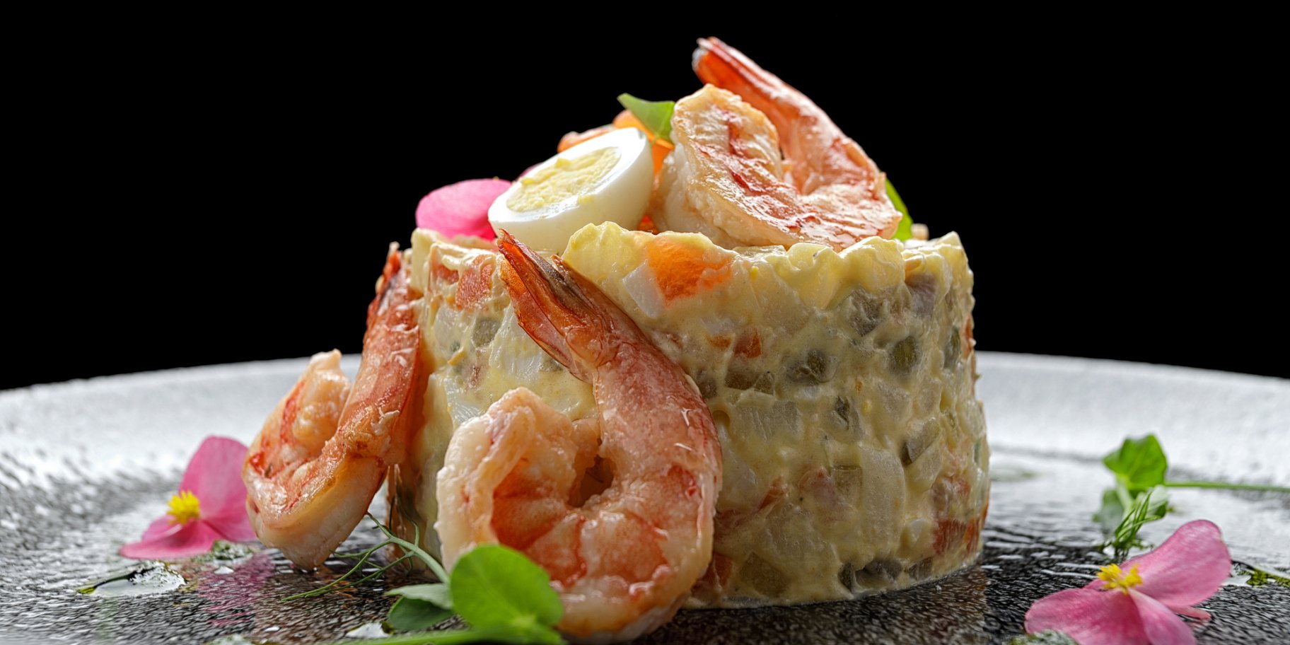 Салат оливье с креветками