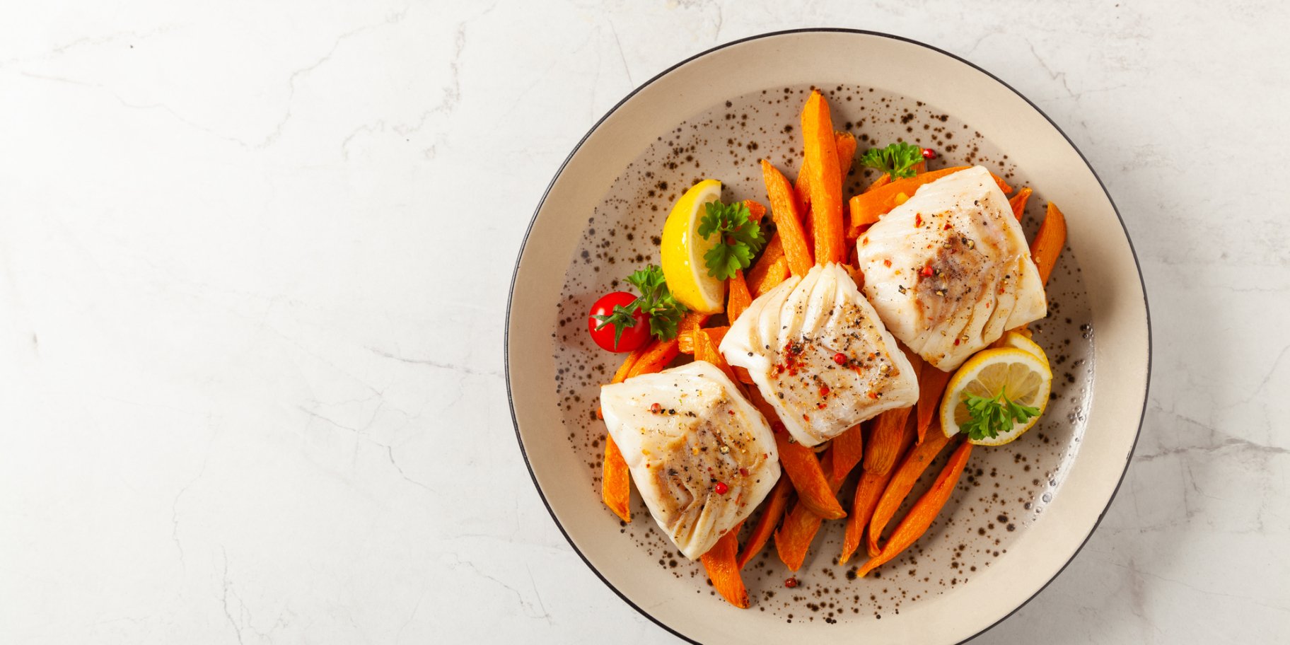 Запечена риба з солодкою картполею