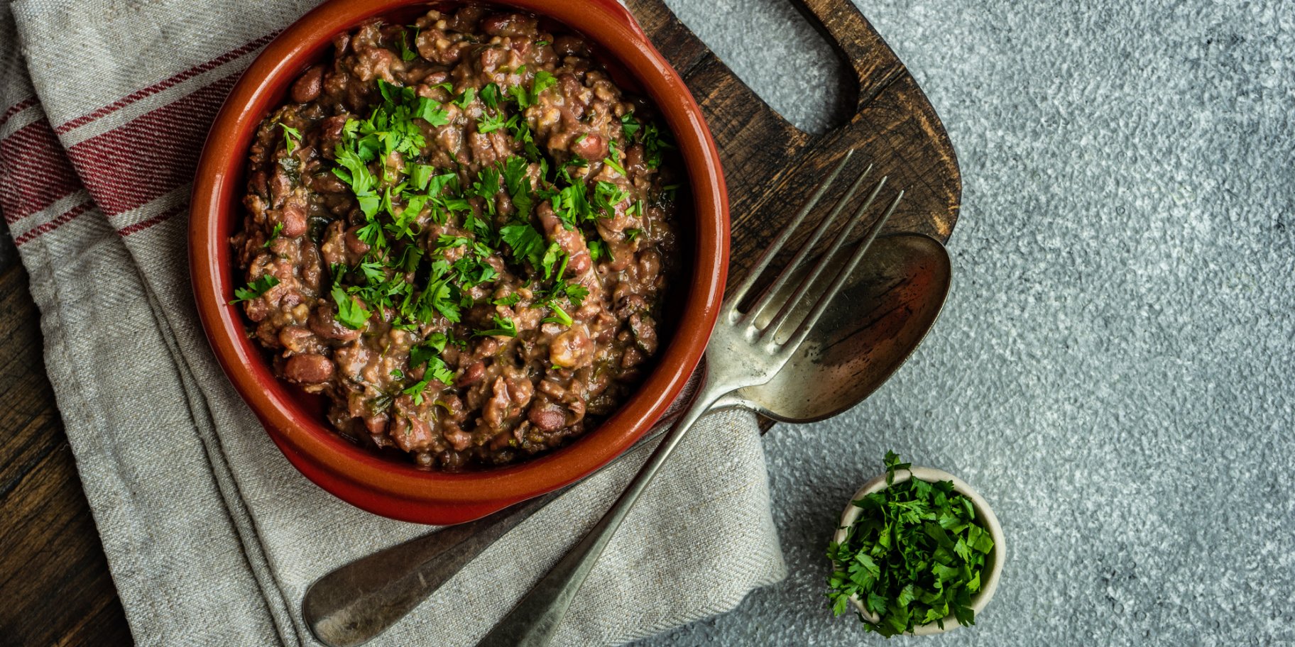 Лобио с шампиньонами