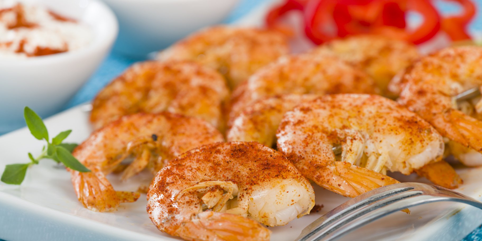 Креветки гриль с паприкой