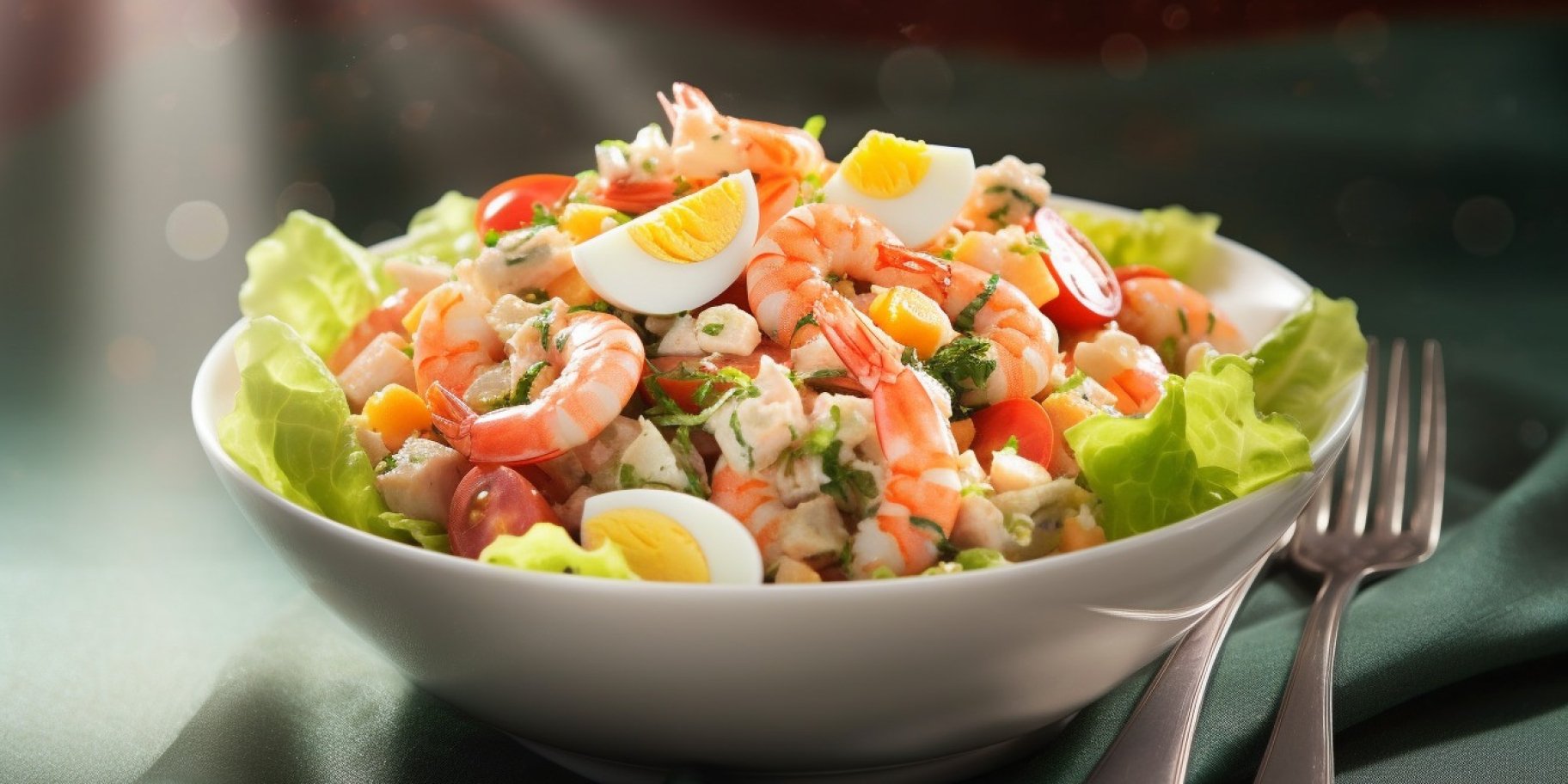 Салат з телятини з раковими шийками