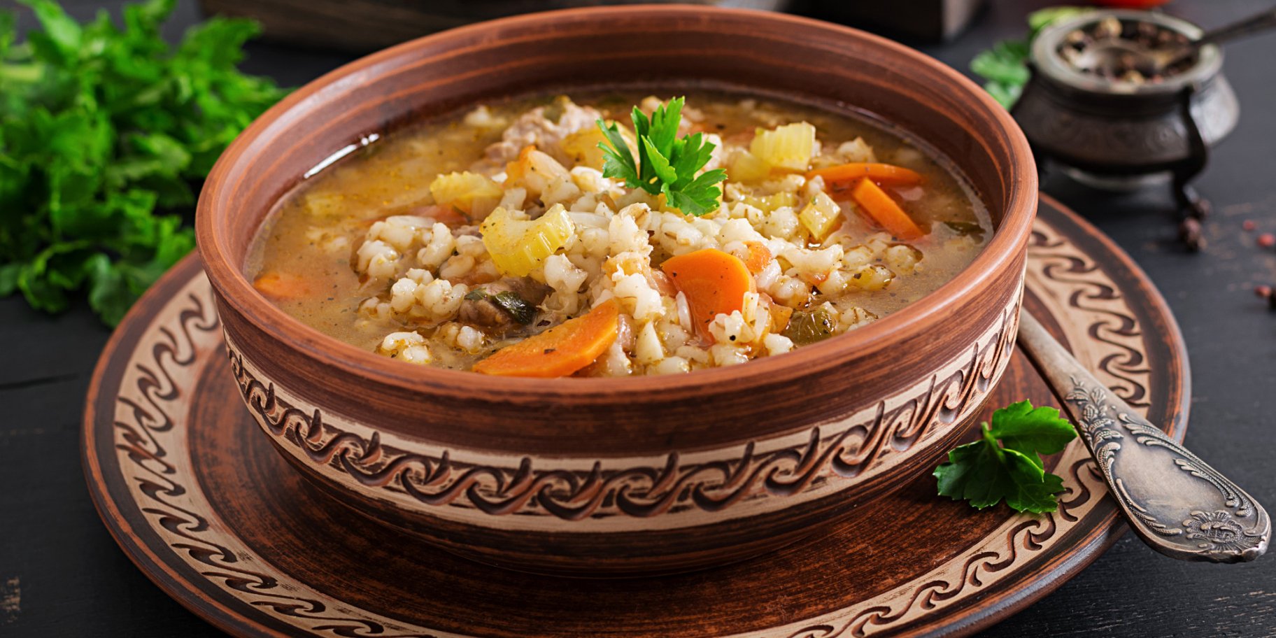 Суп з індичкою та перловкою