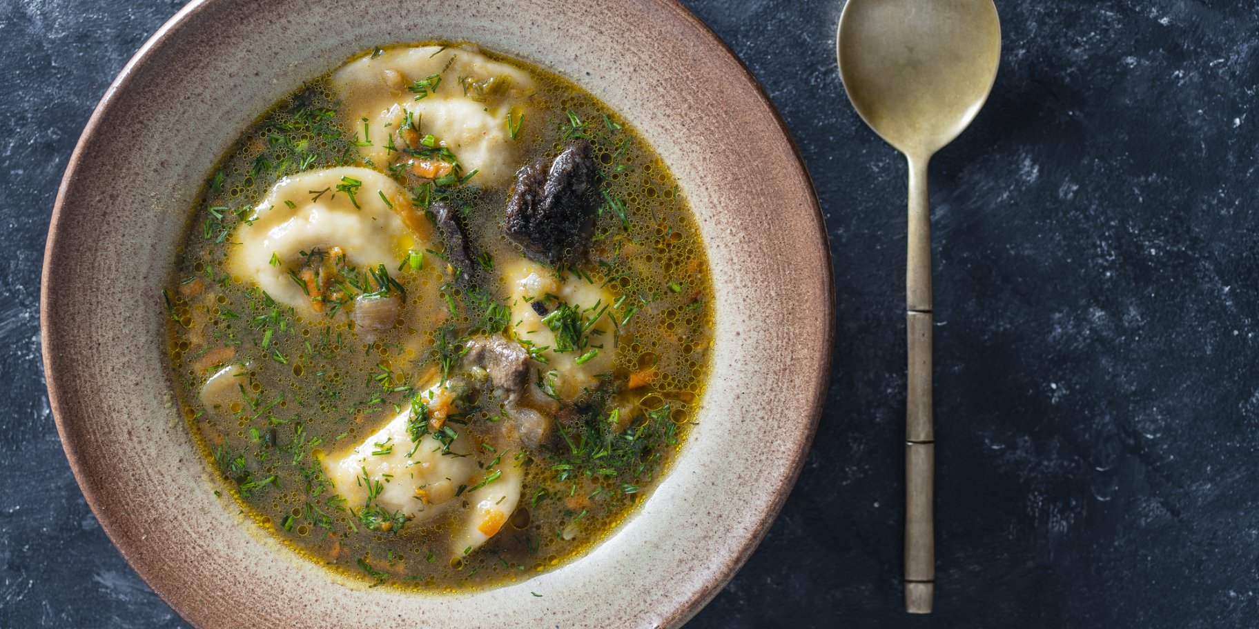 Грибний суп з варениками