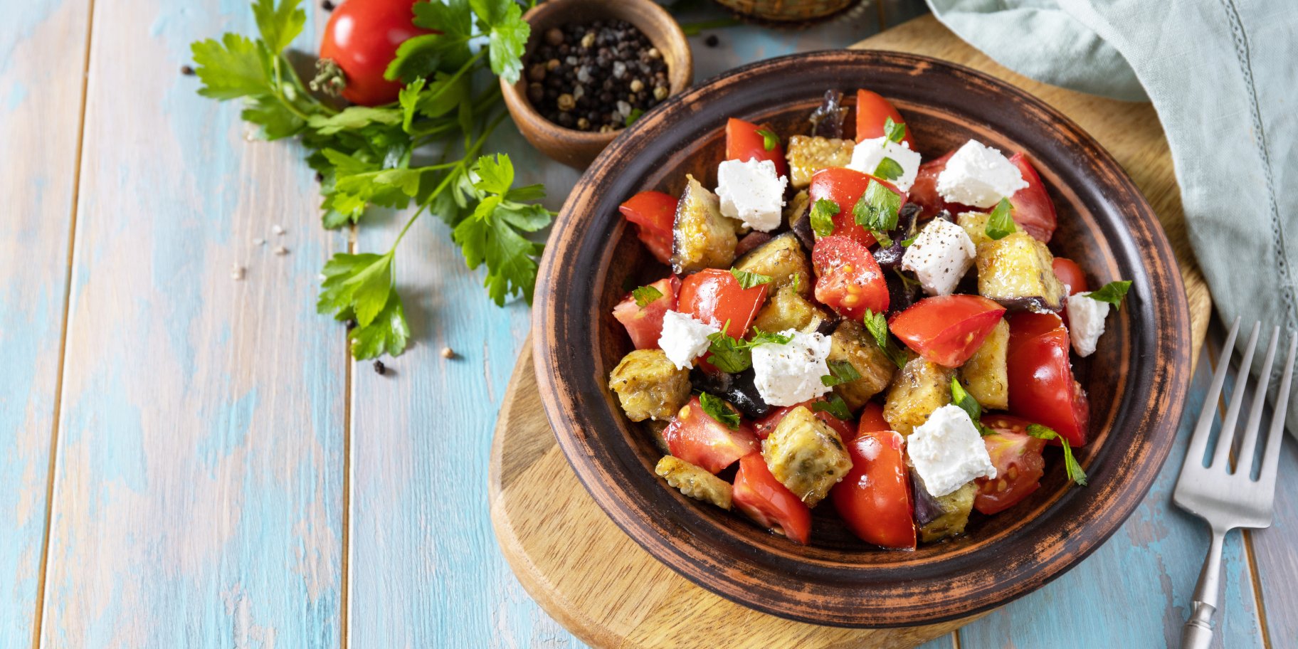 Салат з хрумкими баклажанами