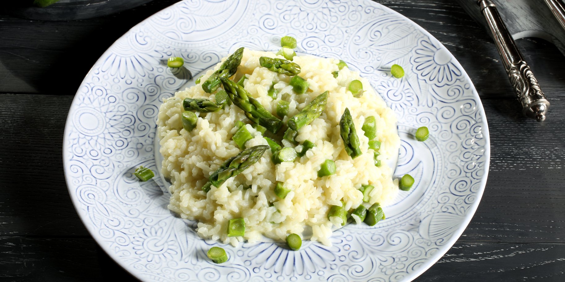 Ризото зі спаржею і горошком