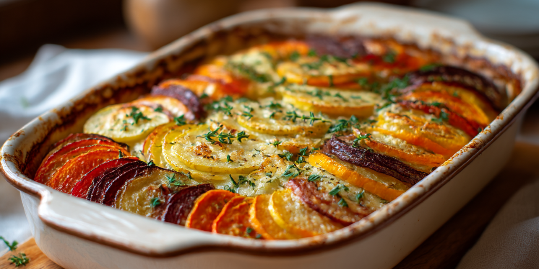 кольоровий овочевий гратен