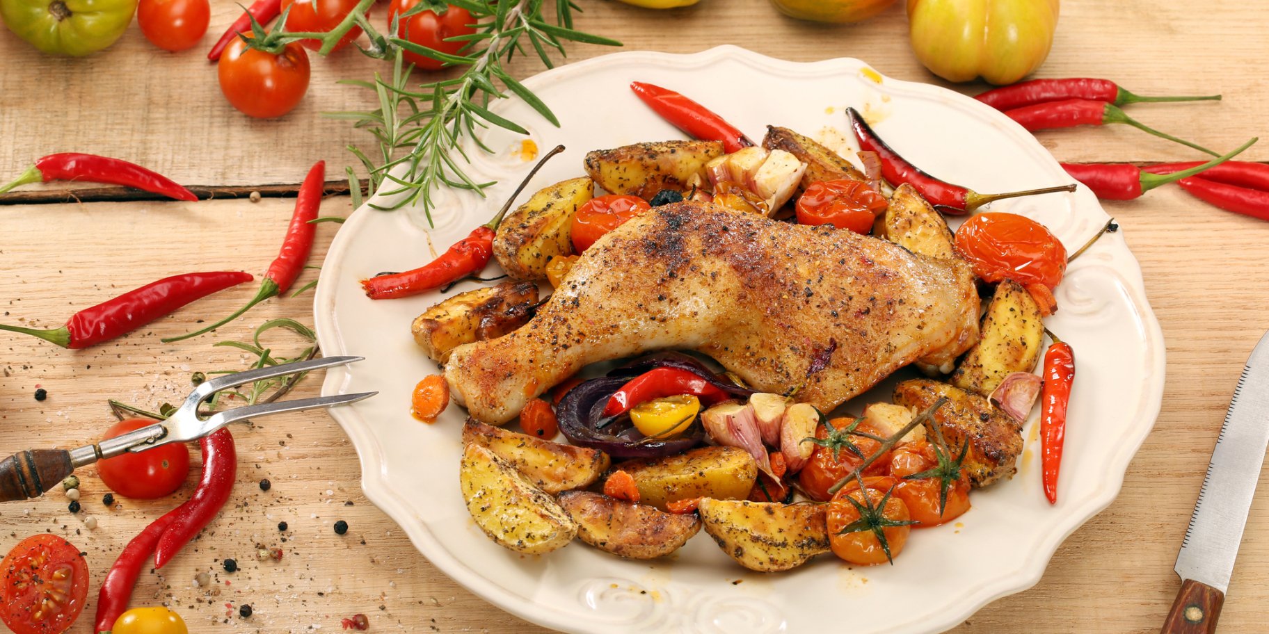 Гомілки з овочами гриль