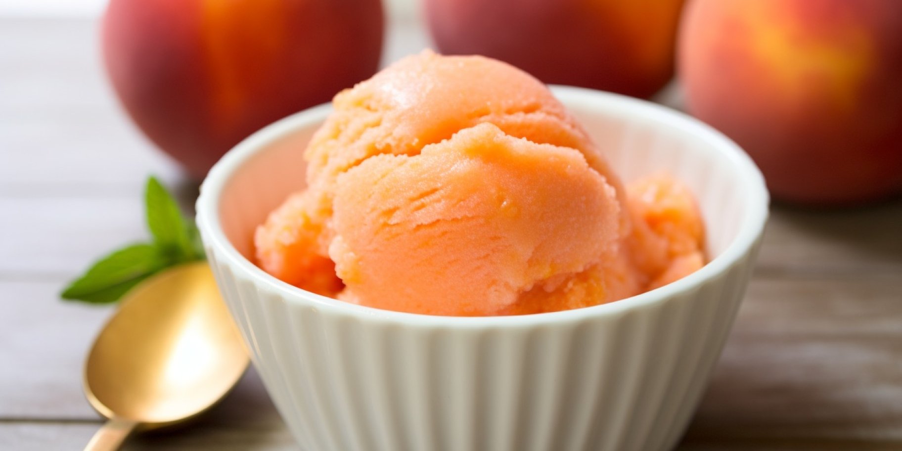 Сорбет из клубники и персиков