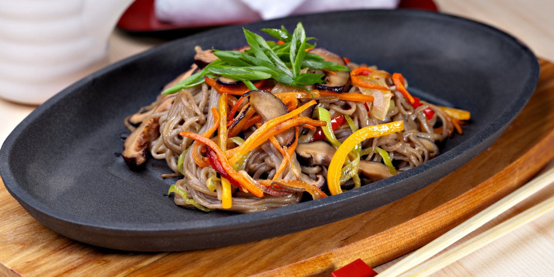 Гречневая лапша с грибами