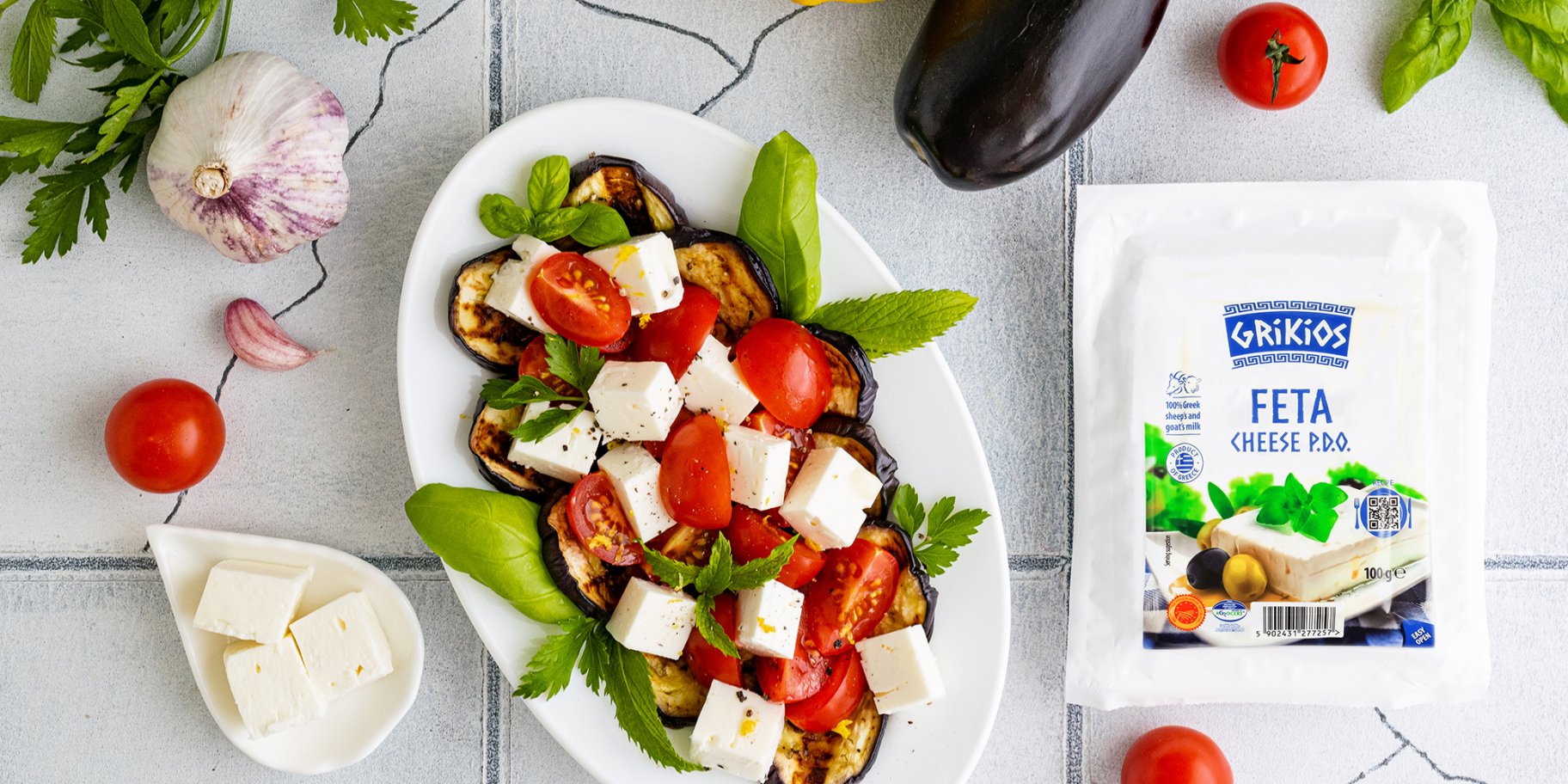 Салат з фетою і баклажанами