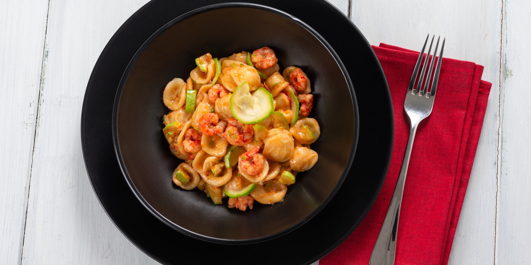 Паста з креветками і цукіні