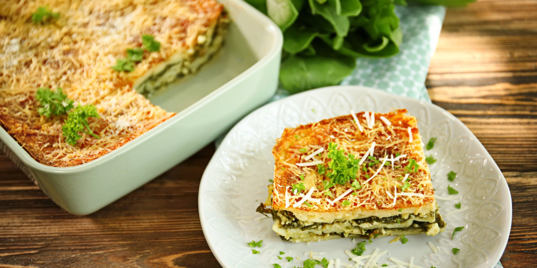 овощная лазанья с луком порей