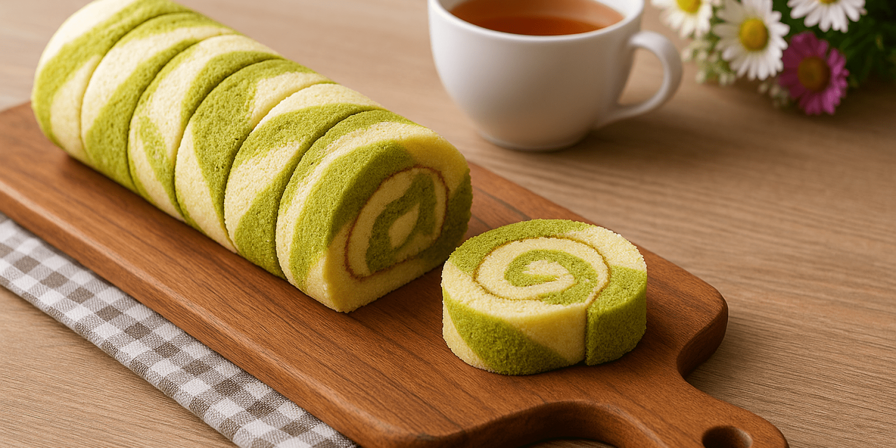 Мармуровий рулет з матчею